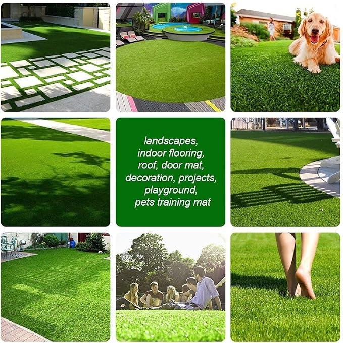 Artificial Grass Turf, 1ft x 62ft (62 ft²) Indoor Outdoor Fake Astroturf Rug Carpet Mat for Balcony Decor Backyard Patio Backdrop Fence Wall Decorations Dogs