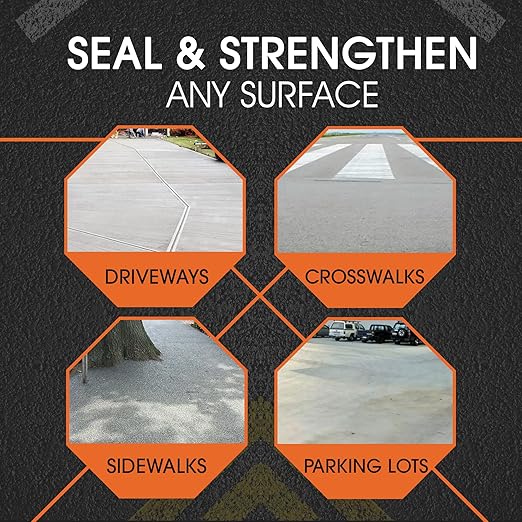 Roklin Systems, Inc. - FloMix Rapid Asphalt Repair, Quick-Drying Spall, Floor & Asphalt Crack Filler, Simple-to-Apply Driveway Sealer (Black, 3 Gallon Kit)