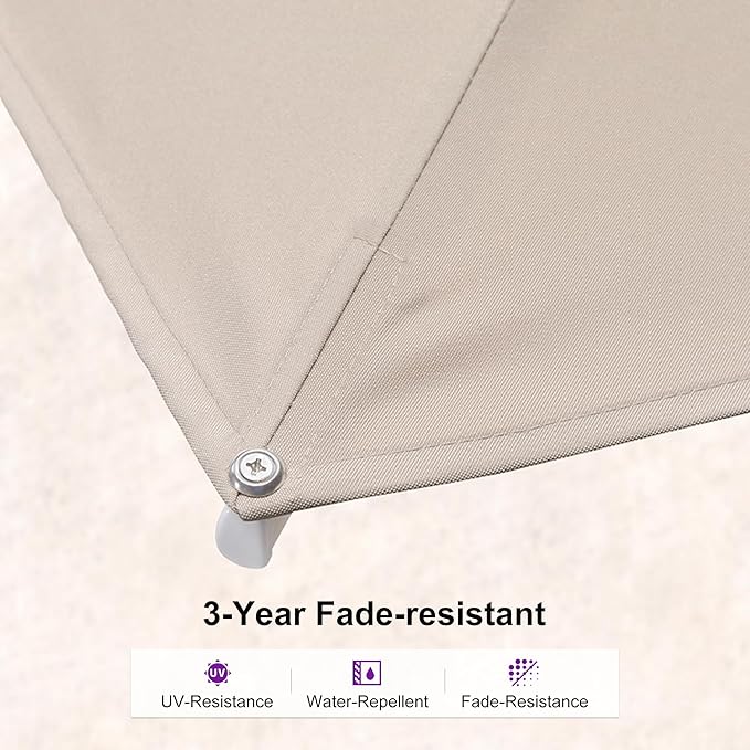 PURPLE LEAF 9' X 12' Right-left Tilt Patio Umbrella Swivel White Cantilever Umbrella with Tilt Aluminum Outdoor Umbrella with 360° Rotation for Deck Pool Garden, Beige