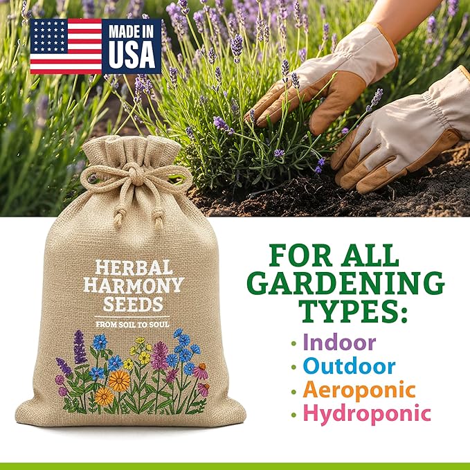 Gardening Gift for Women – 39 Medicinal Herb Seeds Variety Pack, Heirloom Non-GMO, Made in USA, Botanical Gift Set
