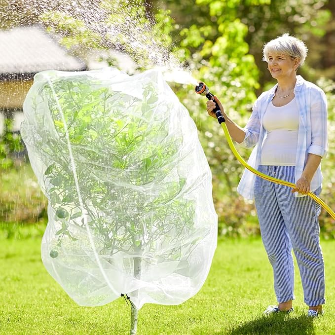 Fruit Tree Netting for Cicadas, 2Pcs 10x10 FT Plant Mesh Netting for Garden Protection with Zipper, Blueberry Bush Insect Netting Cover as Pest Barrier from Bird for Apple, Tomato