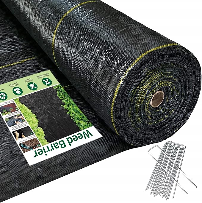 6ft x300ft Black Weed Barrier Landscape Premium Fabric-Heavy Duty Woven Ground Cloth with Superior Permeability Weed Control Convenient Design
