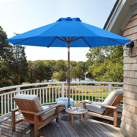 ABCCANOPY OLEFIN® 5-Year No Fading 9FT Patio Umbrella, Outdoor Table Umbrella with 8 Sturdy Ribs for Deck, Backyard, Yard (Sky Blue)