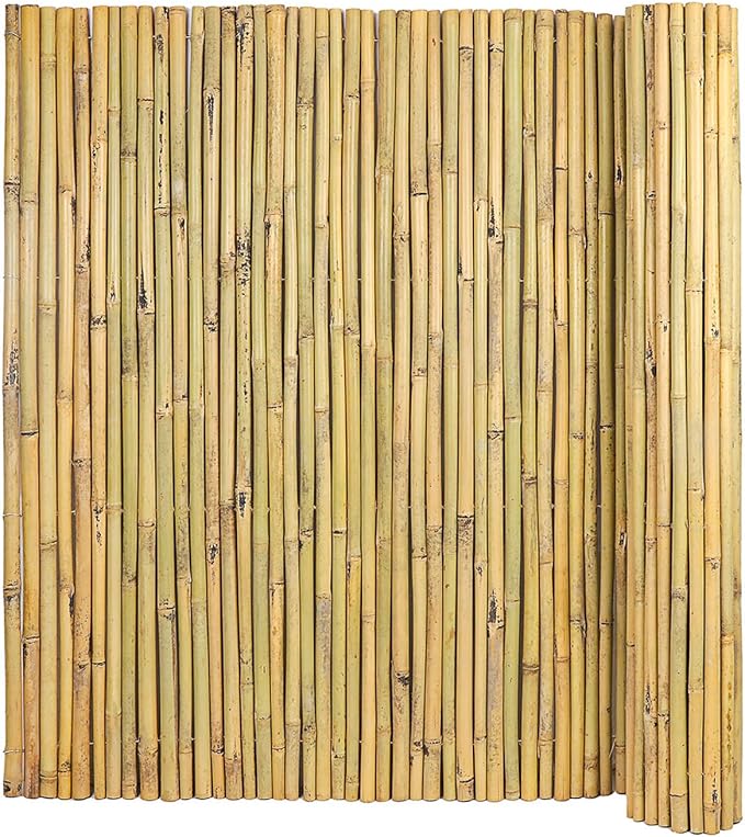 Natural Bamboo Fence, 4 ft x 6 ft Bamboo Fencing Screen for Garden, Rolled Privacy Fence Screen for Indoor or Outdoor (1.2m x 1.8m Approx)