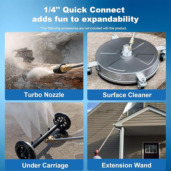 Pressure Washer 5000PSI 4.0GPM Power Washers with M22-14mm Pressure Hose 33FT, Power Sprayers High Pressure with 1/4" QC Compatible Surface Cleaner for Home Cars Driveways, Blue