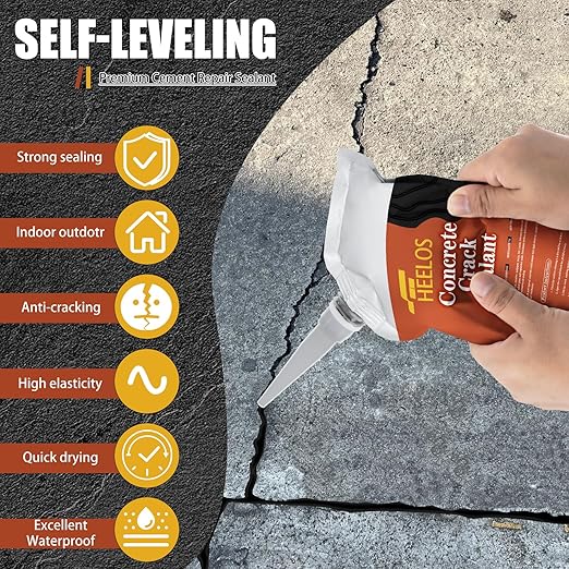 Asphalt Crack Filler,High Elasticity Driveway Crack Filler, Self Leveling Waterproof Repair Sealant for Driveway, Walkway, Road, Blacktop Concrete Joint, Indoor & Outdoor - Black,2Pack