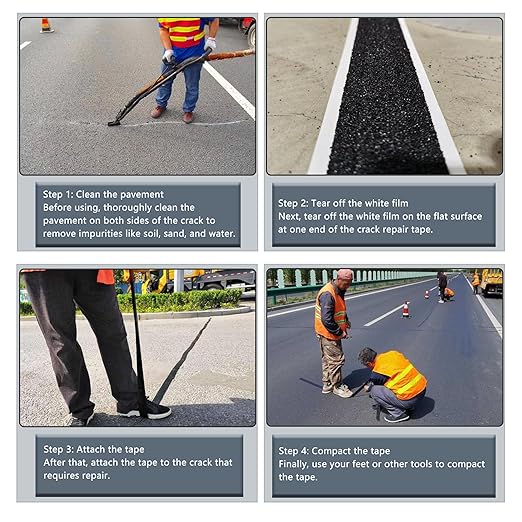 Innovative Upgraded Asphalt Crack Sealer and Joint Repair Tape - Handles Temp Extremes, Efficient Road Repair, Improved Version, Torch Not Required (1.2in * 30ft)