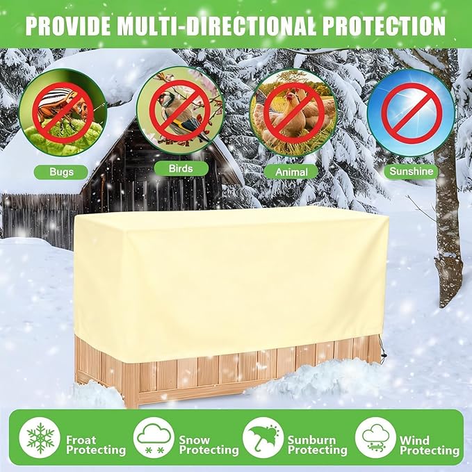 Plant Cover Freeze Protection,Rectangular Plant Protection Cover, Planter Plant Winter Frost Blanket with Zip Drawstring,2 Pack (39.3x17.7x15.7INCH)