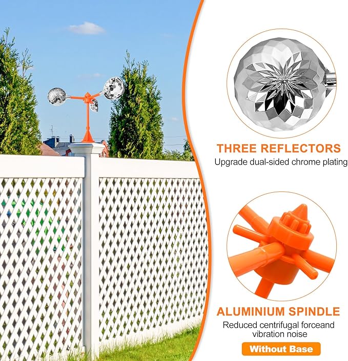 Bird Reflective Spinning Deterrent Devices for Outside Keep Birds Away Pigeon Woodpeckers Deterrent for Garden Roofs