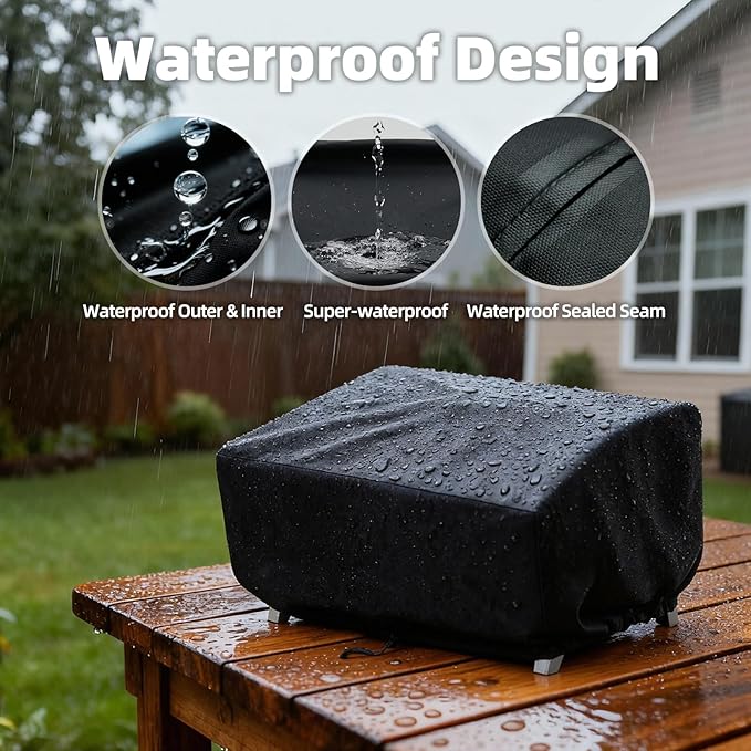 NOELIFE 24 Inch Tabletop Grill Cover for Cuisinart CGG-306/ CGG-059A/ CGG-059, Pit Boss 75275/ PB336GS/ PB100P1, Waterproof Outdoor BBQ Grilling Griddle Accessories, Black (Cover Only)