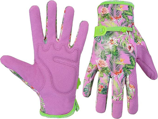 HANDLANDY Women Safety Work Gloves Utility Touch Screen Working Grip Glove for Yardwork Gardening Breathable Mechanic Gloves
