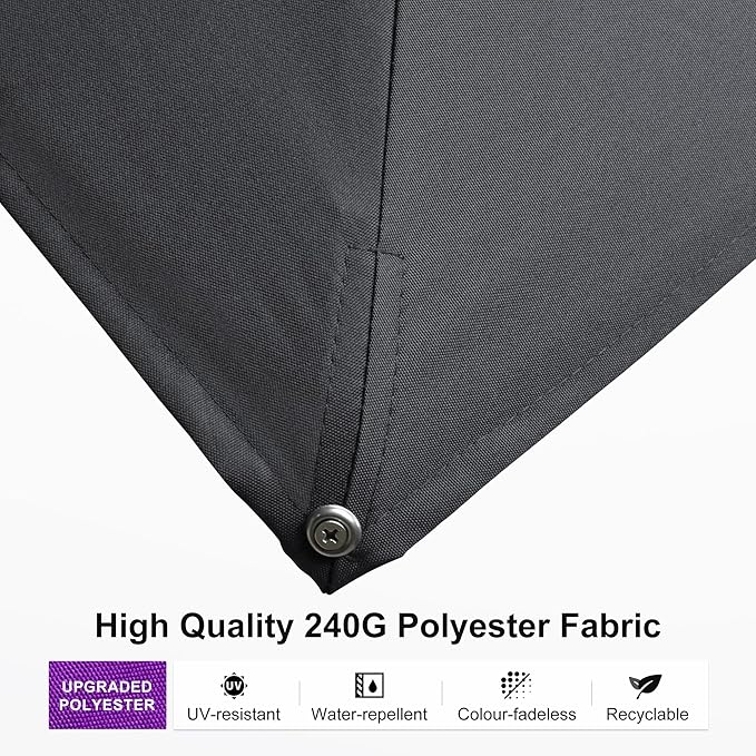 PURPLE LEAF 10'x 13' Rectangle Patio Cantilever Umbrella With Furniture Sofa Sets Large Hanging Umbrella Teak Finished Aluminum Frame Windproof Offset Outdoor Sun Umbrellas for Beach Pool Deck, Navy Blue