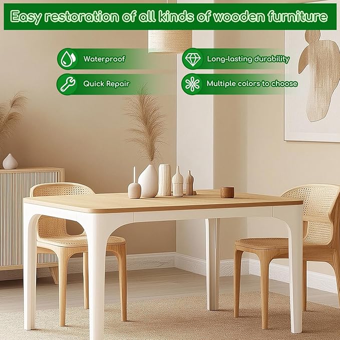 Wood Furniture Repair Kit, 24 Colors Wood Touch up Filler, Repair Scratch, Cracks, Stains, Discoloration for Wood Furniture, Door, Cabinet, Floor, Table Surface Wood - Light Color Series