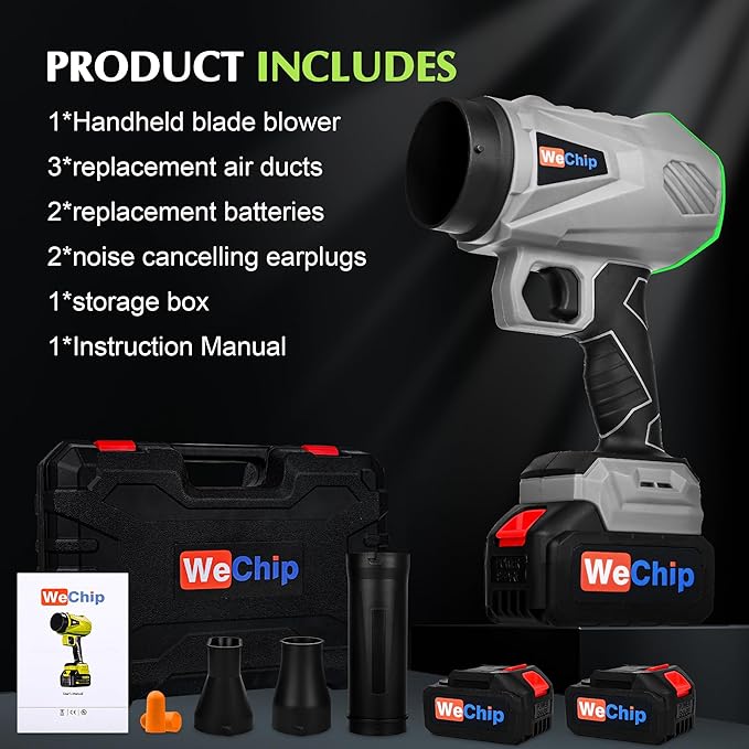 3 in 1 Cordless Leaf Blower Lightweight with Storage Box，150MPH & 400CFM,Leaf Blower Cordless with 2 Battery and Charger,Easy Use Hand Held Blowers for Lawn Care, Dust,Gifts for Men