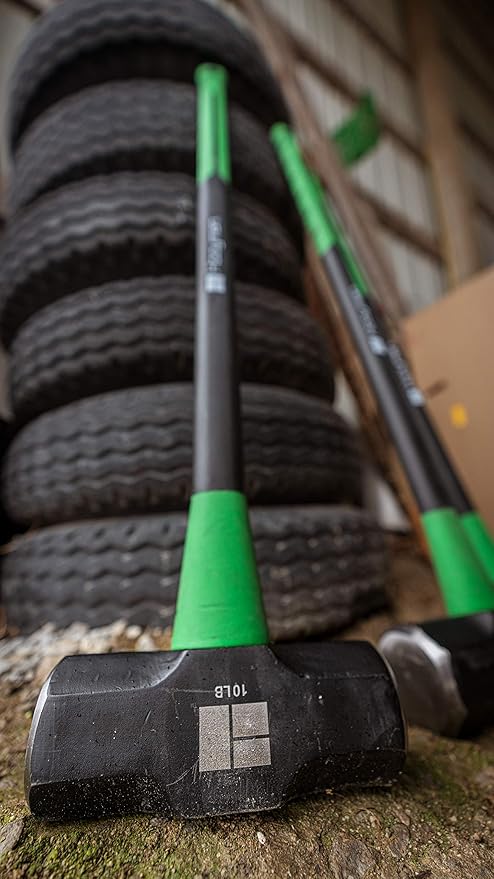 Hooyman Sledge and Club Hammer with Heavy Duty Construction, Ergonomic No-Slip H-Grip Handle, Fiberglass Core, High Strength Steel for Construction, Gardening, Land Management, Yard Work, and Outdoors