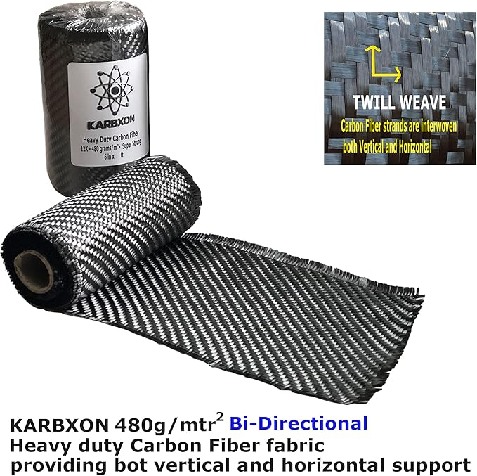 Concrete Crack Repair KIT - Carbon Fiber Concrete reinforcing Fiber Fabric-Fastfix-it High Strength epoxy - Complete kit for All Concrete, Basements, Foundation Wall Repairs-All You Need