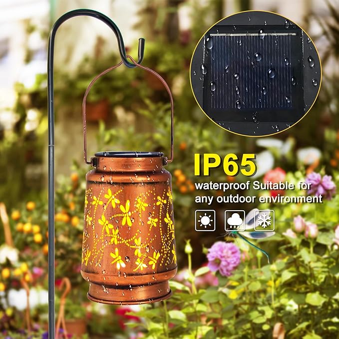 Christmas Gifts for Women, 2 Pack Dragonfly Birthday Gifts for Women Mom Grandma Solar Lanterns Outdoor Waterproof Garden Decor Hanging LED Decorative Light for Patio Yard Lawn Gardening Gifts
