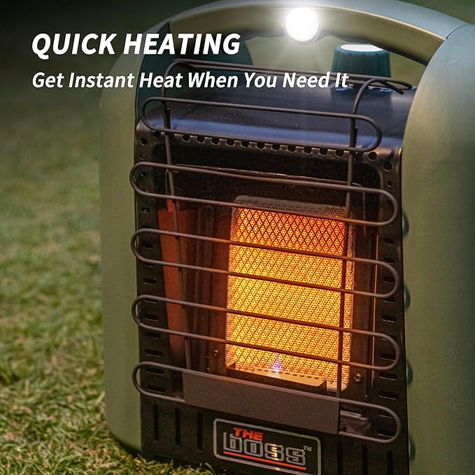 THE BOSS Propane Heater Indoor Small, 6000 BTU Portable Heater Outdoor Use Propane, Outdoor Space Heater for Camping