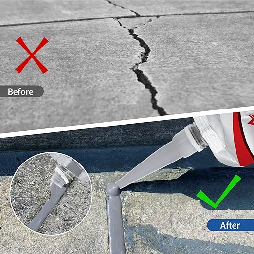 Slab Concrete Crack Waterproof Repair Sealant, Concrete Crack Filler, Quick-Drying Sealing Adhesive,Weather-Resistant Caulking Glue (4 pcs)