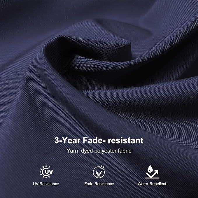 PURPLE LEAF 9' × 11.5' Patio Umbrella White Cantilever Umbrella Aluminum Square Outdoor Offset Umbrella Hanging Windproof with 360° Rotation for Garden Deck Pool, Navy Blue