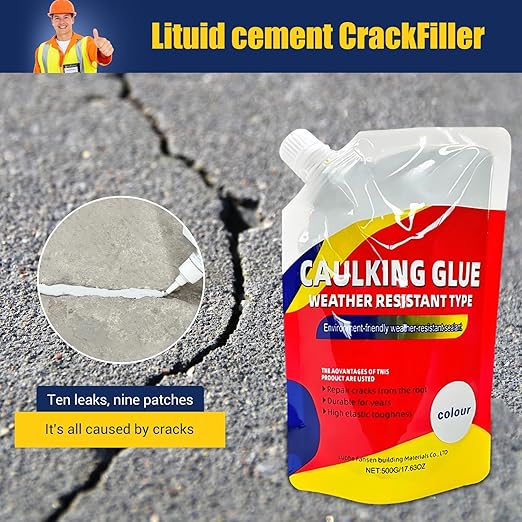 Concrete Crack Filler, 3ps Caulking Glue for Concrete, Cement Slab Repair, Caulking Glue Weather Resistant Type, Quick-Drying Caulking Sealant