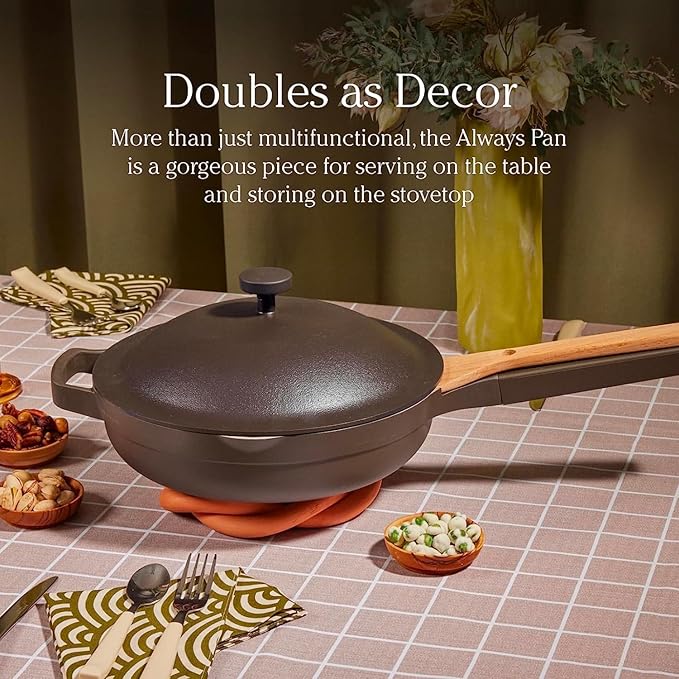 Our Place Large Always Pan 2.0-12.5” (4 Qt) Nonstick, Toxin-Free Ceramic Cookware | Patented 10-in-1 Aluminum Frying & Sauté Pan | Safe for Oven, Induction & All Cooktops up to 450°F | Sage