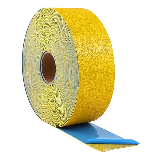 Reflective Pavement Marking Tape Slip-Resistant and Durable, Heavy-Duty Rubber Base for Outdoor Applications, Perfect for Driveways, Walkways, and Parking Areas (Yellow, 4 Inch X 108 Feet)