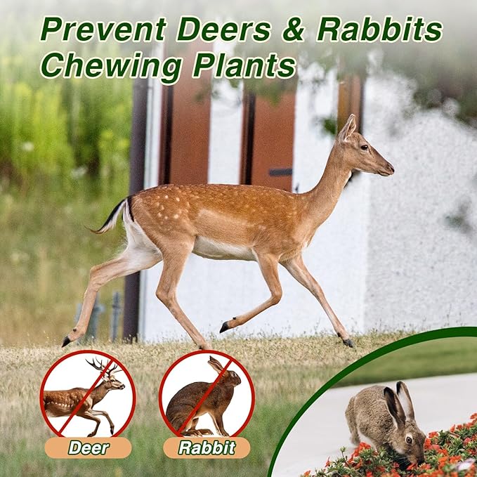 24 Pack Deer Repellent, Rabbit Repellent Outdoor Deer and Rabbit Deterrent for Plants Flower Vegetable Tree, Deer Rabbit Repeller Keep Deer Rabbit Out of Lawn Garden