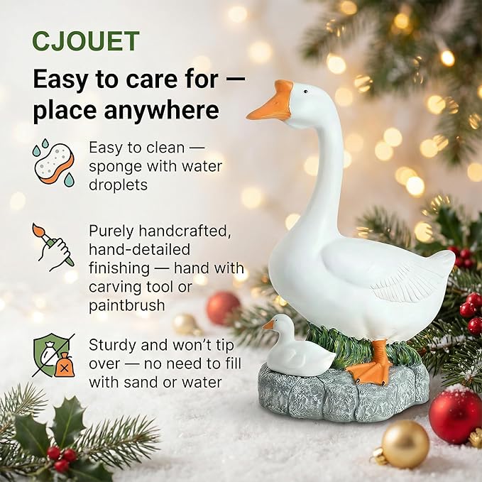 18-inch Statue, Resin Statue,Outdoor Statues,Hidden Key Pocket, Outdoor/Indoor Goose Statue for patios and terraces. The Porch Goose Protection and Courage, Making it a Suitable Gift.
