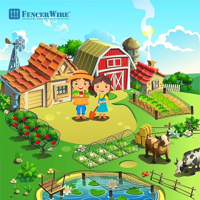 Fencer Wire 7 ft. x 100 ft. Garden & Plant Protective Netting with 3/4" Mesh, Reusable & Doesn't Tangle, Protection Against Bird, Deer and Other Animals, Multiple Choices Available (c. Heavy Duty)