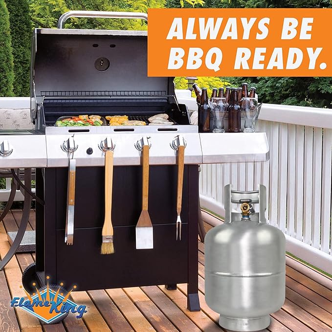 Flame King 20LB Aluminum Propane Tank with Gauge & OPD Valve, Corrosion-Resistant and Rust-Free, Lightweight, Great for Marine Applications, Grills and BBQs, Camping, Fishing, & Outdoor Activities