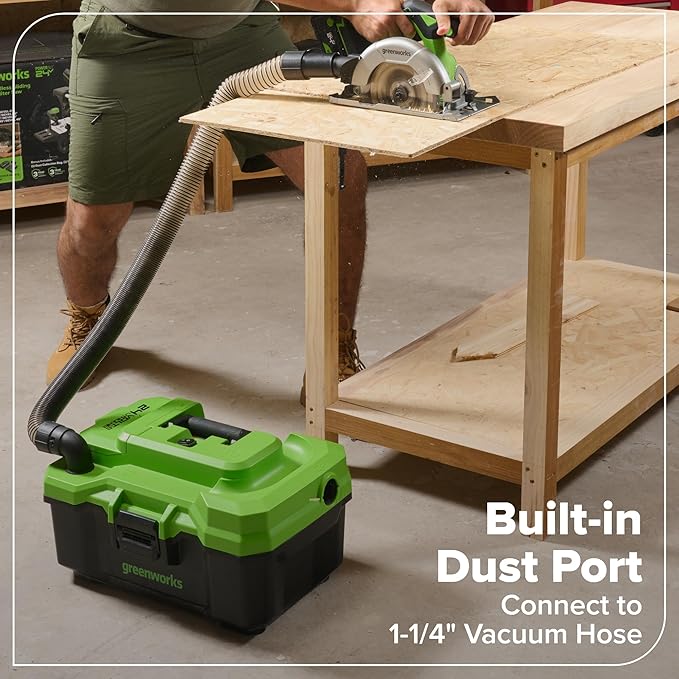 GREENWORKS 24V 1/2” Brushless Cordless Drill (400 In-lbs.) + 6.5” Circular Saw (4,800 RPM), (2) 2.0Ah (12,000mAh Power Bank) USB-C Batteries, Braided Cable, 65W Rapid Charger