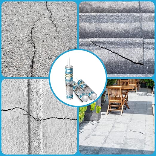 E-SDS Concrete Crack Repair Sealant Self Leveling Gray Polyurethane Adhesive Sealant Construction Sealer Sealing Horizontal Expansion Joints in Concrete 10.5 fl. oz (6 Pack)