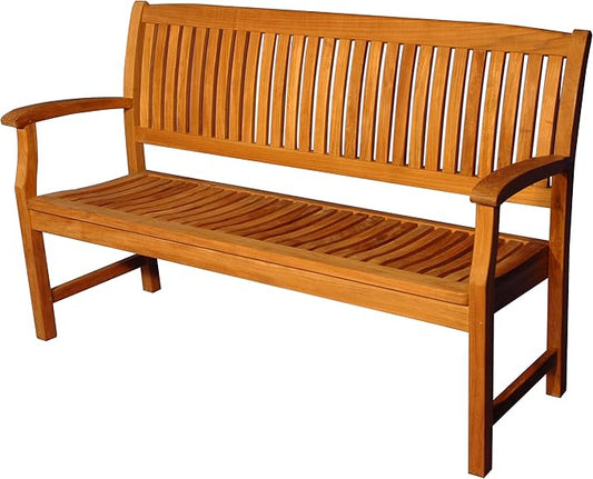 Teak Tisbury Bench Collection 5ft, Wooden Dining Bench, Outdoor Patio Bench, Premium Quality Outdoor Teak Bench for Park, Garden Entranceways