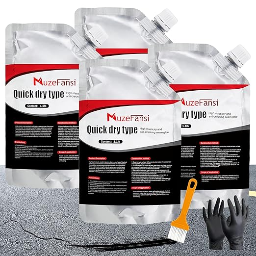 Asphalt Crack Filler, Crack Repair Sealant, Driveway Crack Sealer for Asphalt & Blacktop, Fast-Drying, Weather-Resistant, Easy to Apply Pavement Repair Sealant(2 Pcs,2.2LB)