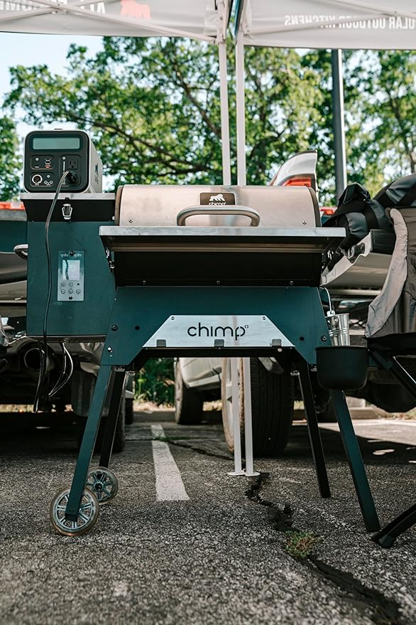GRILLA Chimp 1.0 Tailgater Pellet Grill with Foldable Design, Wifi Connectivity, Compact Design, For Outdoor Grilling, Tailgating, and BBQ