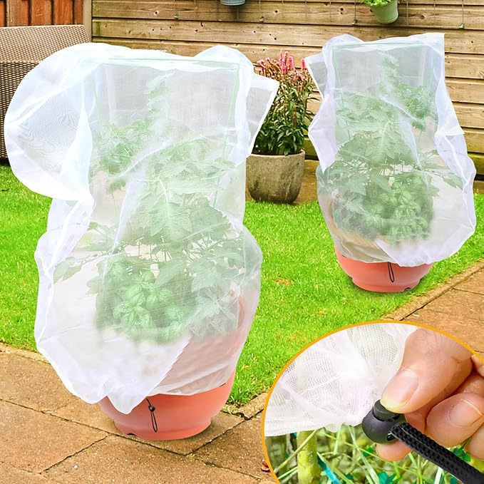 Fruit Tree Netting, Blueberry Bush Netting Cover for Garden Protection, 4Pcs Garden Plant Netting Pest Barrier for Raised Beds for Strawberry, Tomato, Bug Mesh Net from Bird, Cicadas