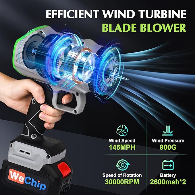 3 in 1 Cordless Leaf Blower Lightweight with Storage Box，150MPH & 400CFM,Leaf Blower Cordless with 2 Battery and Charger,Easy Use Hand Held Blowers for Lawn Care, Dust,Gifts for Men