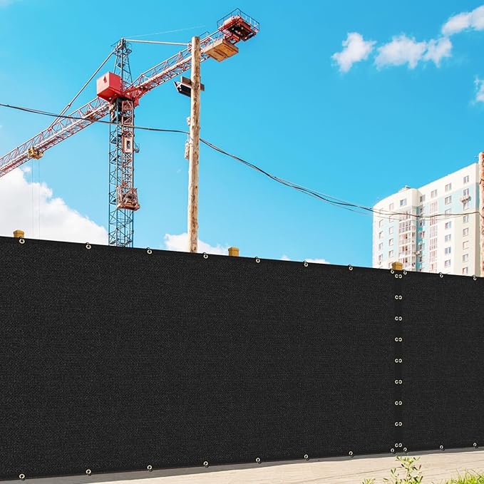 8' x 50' Black Privacy Screen Fence Cover Heavy Duty Fencing Mesh with Zip Tie for Deck, Patio, Backyard, Outdoor Pool, Porch, Railing - We Can Make Custom Sizes