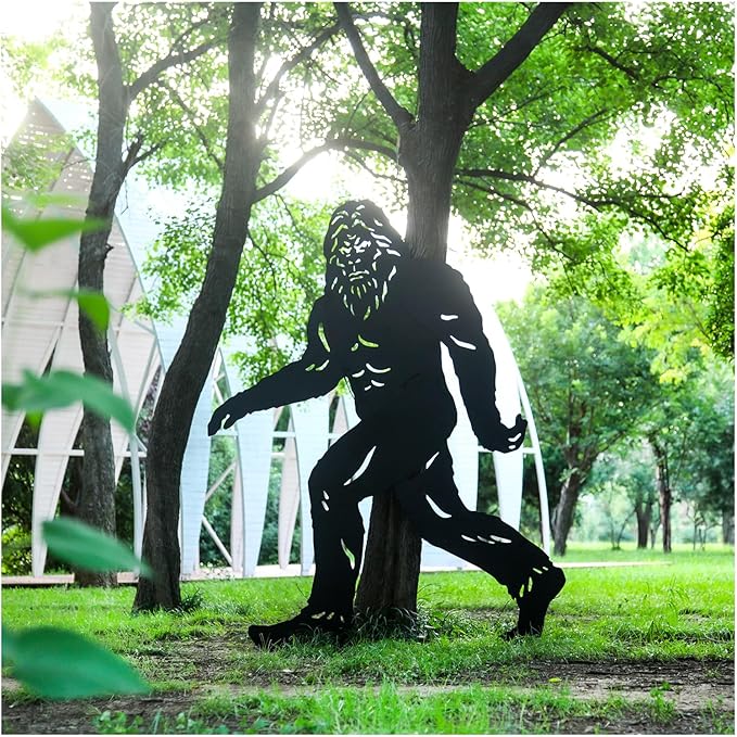 7.4ft Bigfoot Outdoor Decor Metal Big Foot Sasquatch Gifts for Men Women Dad Bigfoot Silhouette Statues for Garden, Outside, Yard Art, Patio, Yard Display, Forests, Lawn Decorations