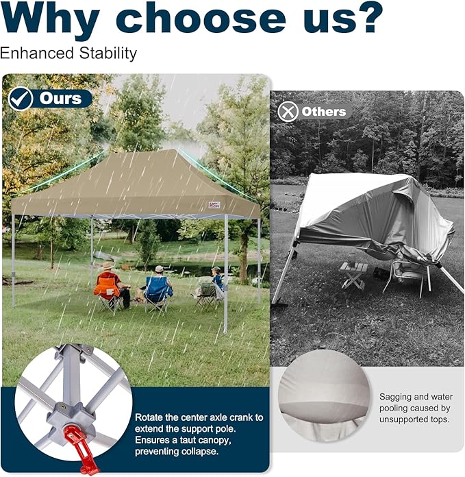 MASTERCANOPY Pop Up Canopy Tent Commercial Grade 10x20 Instant Shelter (Beige)