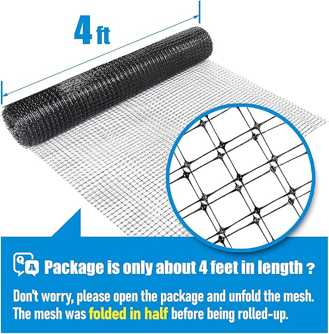 Fencer Wire 7 ft. x 100 ft. Garden & Plant Protective Netting with 3/4" Mesh, Reusable & Doesn't Tangle, Protection Against Bird, Deer and Other Animals, Multiple Choices Available (c. Heavy Duty)