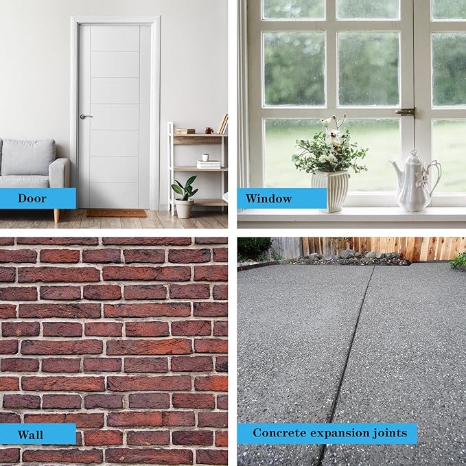 Concrete Expansion Joint Filler, 3/4'' Expansion Joint Repair Replacement, Concrete Crack Repair, Backer Rod, Flexible Foam Rubber Seal, Rubber Strip for Sidewalk, Driveway, Walkway, Doors, Windows