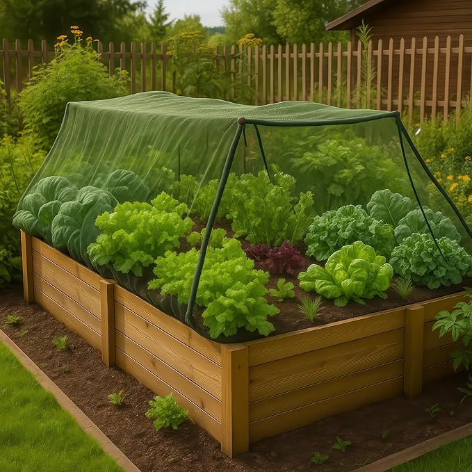 Green DIY Mosquito Net Fabric | 10x30 FT Netting | Insect Cover for Garden, Patio, Outdoor & Windows | Multiple Sizes in Black, White & Green | Raised Bed Screen Mesh Barrier