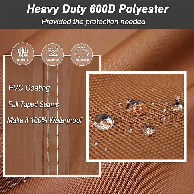 NetttyPro Electric Smoker Cover for Outside Masterbuilt Smoker 30 inch, Outdoor Waterproof Heavy Duty Square Vertical Small Grill Cover, 22" W x 20" D x 35" H, Brown