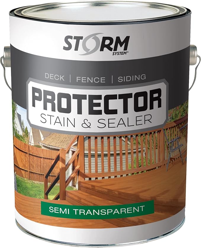 Storm System Protector - Sienna, 1 Gallon, Protects Outdoor Wood from Water & UV Rays, Siding, Fence & Deck Stain and Sealer, Outdoor Wood Stain and Sealer