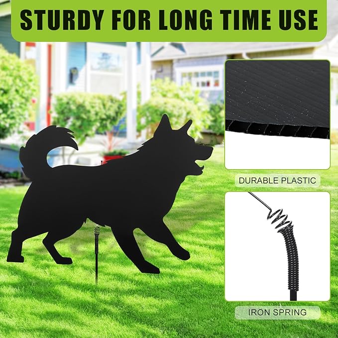 Qualirey 3 Sets Lone Dog Decoy, Goose Deterrent, Dog Decoy to Keep Away Pests for Outdoors, Replica Visual Scare Device, Yard Ornaments