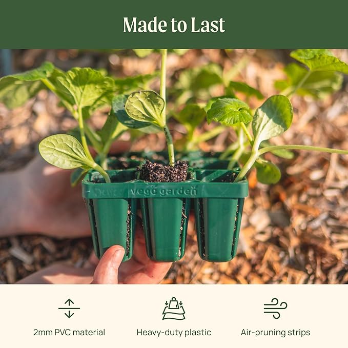 Vego garden Germination Bundle, 8Packs Standard Seedling Trays with Seedling Tray Lids and 10" x 20" Bottom Watering Trays Plus Seedling Humidily Dome