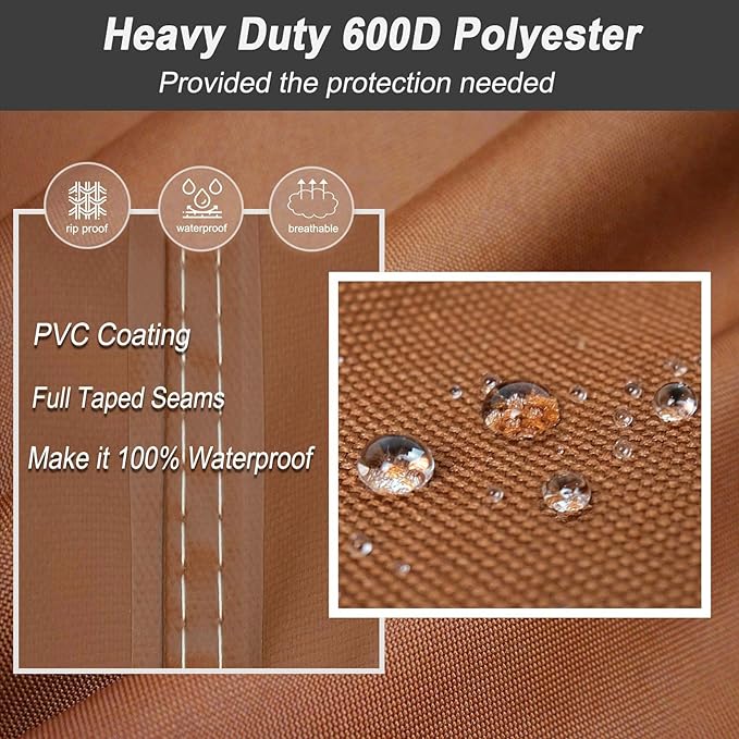 NettyPro Grill Cover Heavy Duty Waterproof 32 inch, Outdoor 2 Burner BBQ Gas Grill Cover for Outside Small Weber, Char-Broil, Brinkmann, Jenn Air, Nexgrill Barbecue, Brown