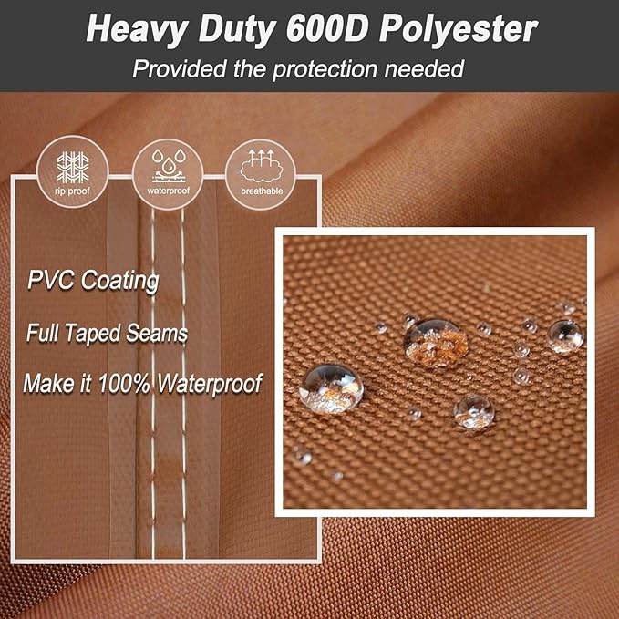 NetttyPro Smoker Cover for Outside Electric Masterbuilt Smoker 30 inch, Outdoor Waterproof Heavy Duty Square Vertical Small Grill Cover, 19" W x 18" D x 33" H, Brown